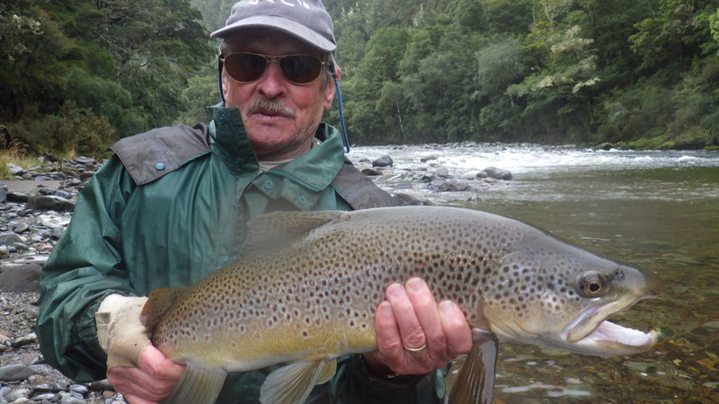 Beautiful large trout caught on a guided fly fishing trip in New Zealand's South Island